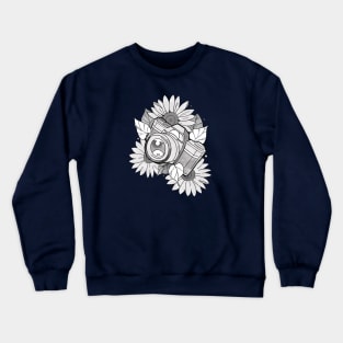 Camera in Sunflowers Crewneck Sweatshirt